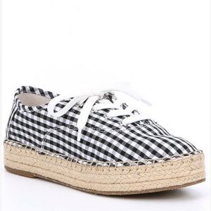 Gianni Bini Gingham Lace-up Espadrilles